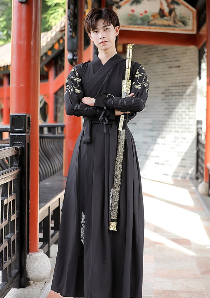 Black Warrior | 3-Piece Black Men's Hanfu (BWM01)
