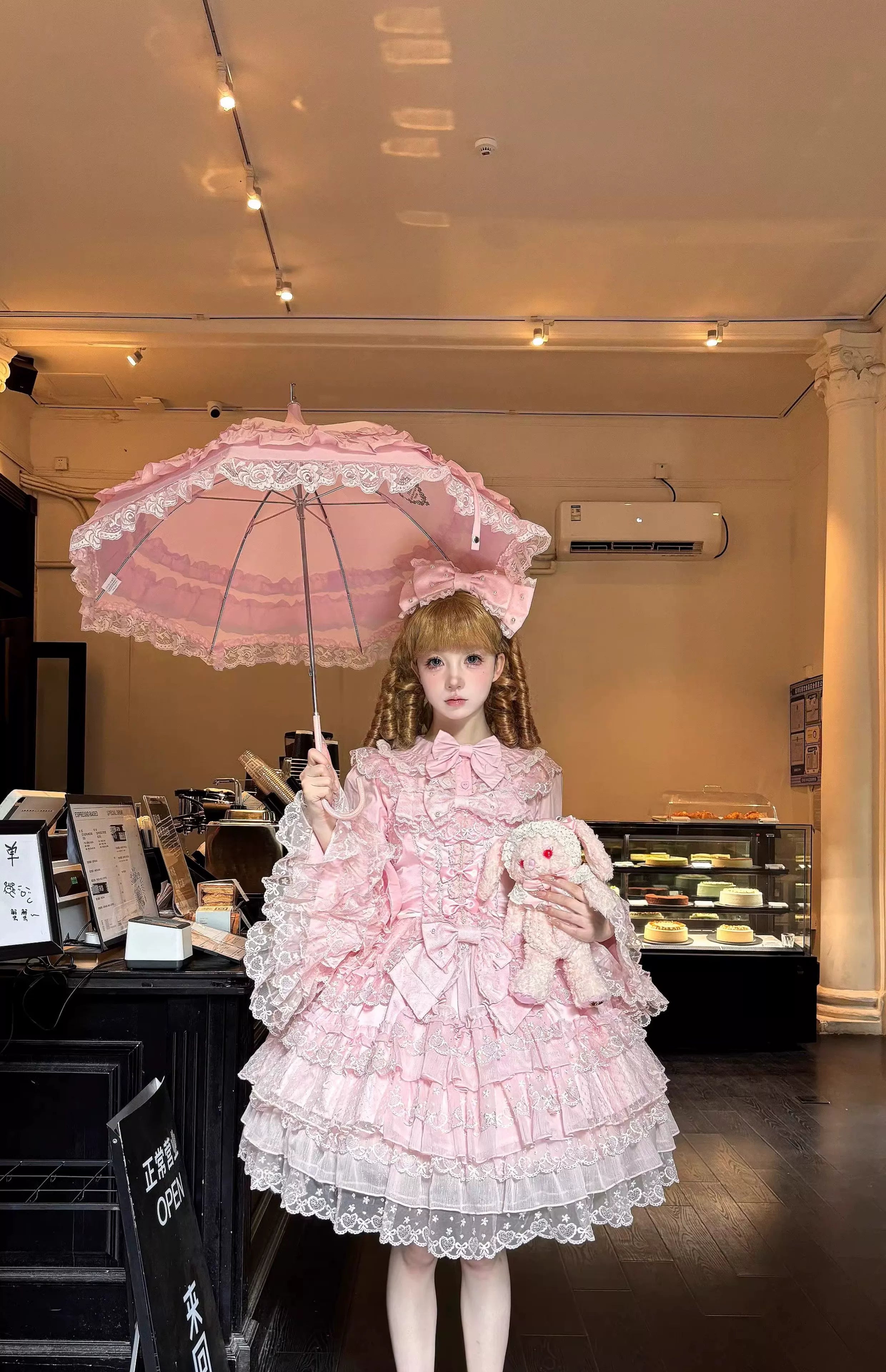 Love Overture - Sweet Lolita JSK Dress, Tiered Ruffles and Heart Lace