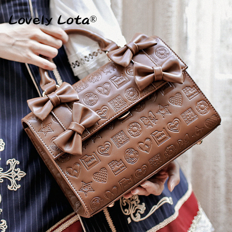 Lovelylota - Sweet Heart Embossed Chocolate Lolita Bag