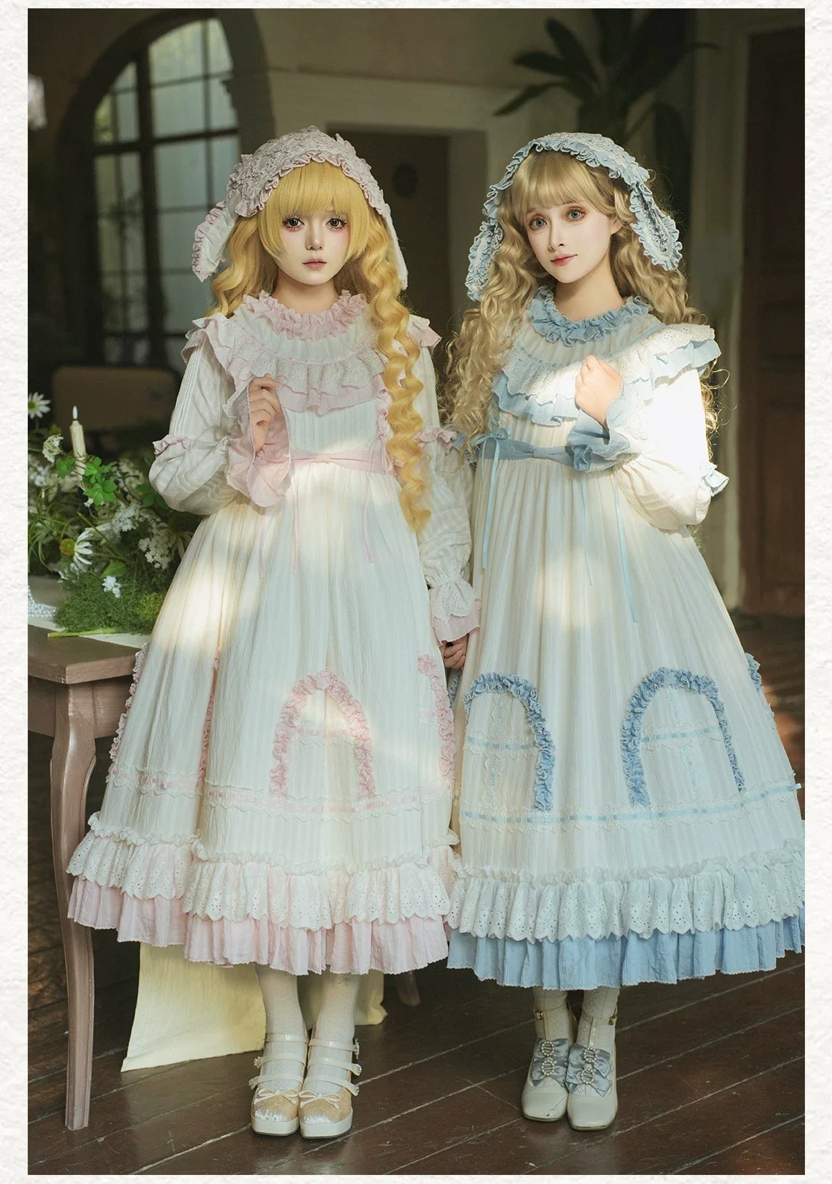 Lilian - Classic Lolita Doll-like OP Dress, Bunny Ear Hairband