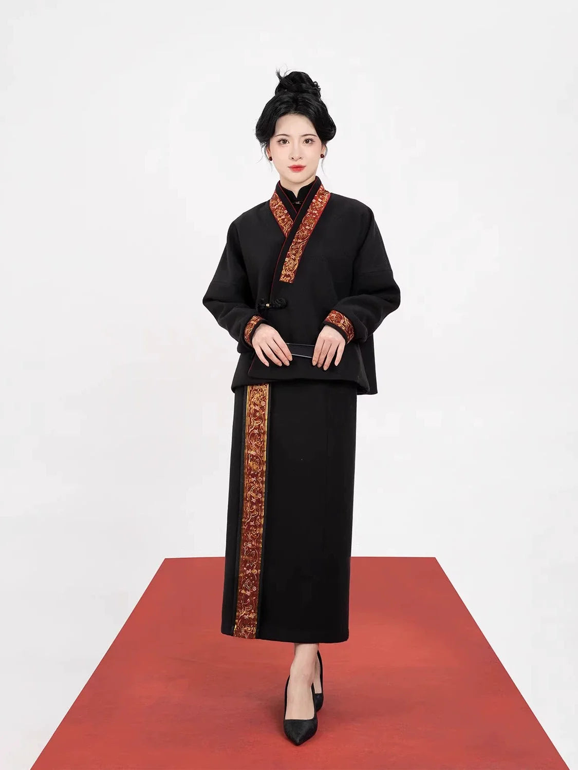 New Chinese Style Women Jacket & Dunhuang Scroll Motif Long Skirt - Tang Juanjuan 唐卷卷 (Preorder)