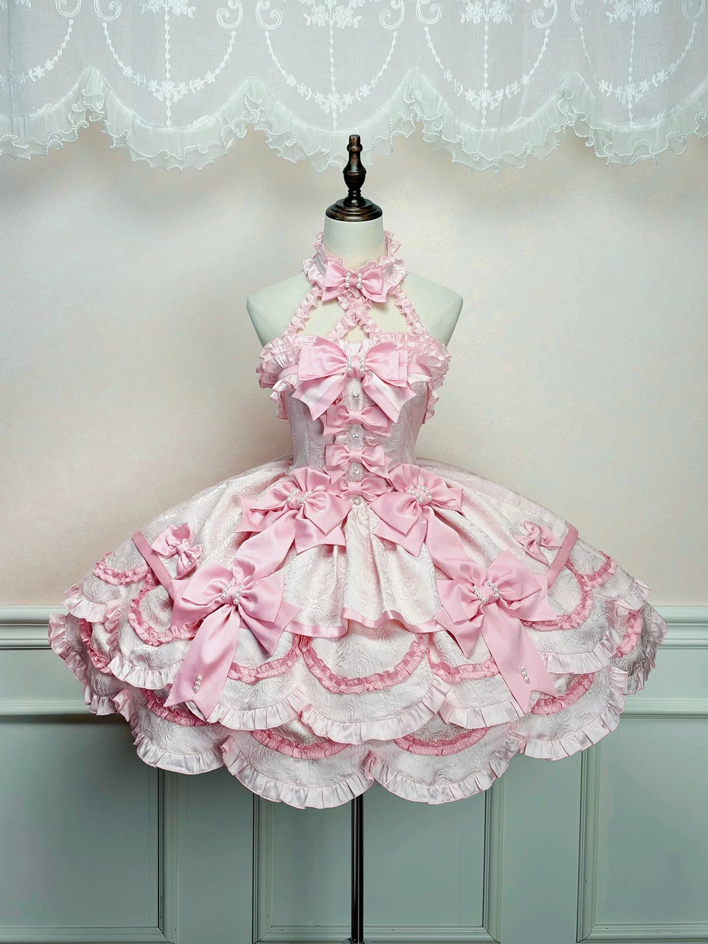 Sweetheart Petal - Sweet Lolita Petal Hem JSK Dress, Halter Neckline