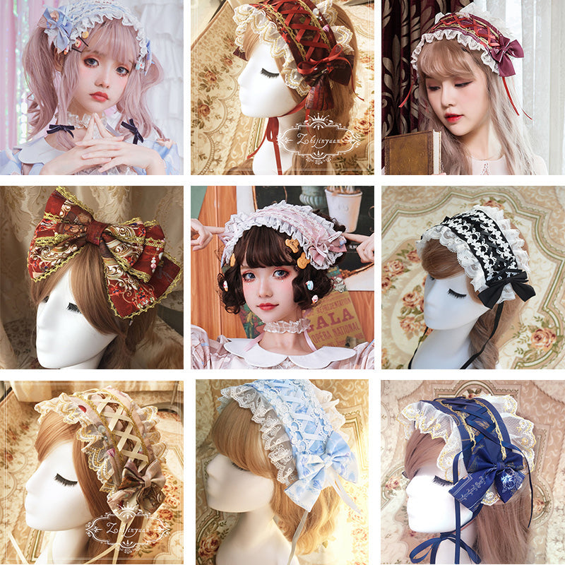 Sweet Lolita Lace Bow Hairband Multicolors