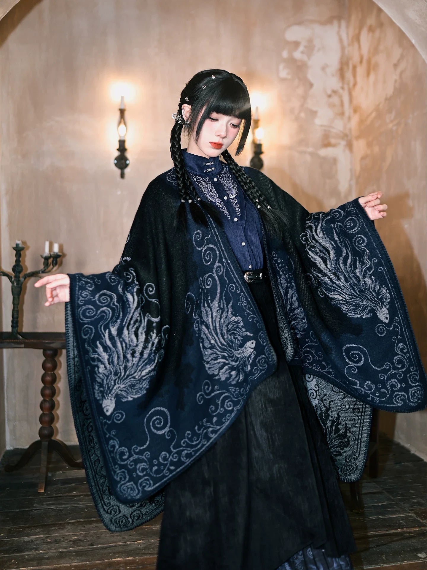 New Chinese Style Large Shawl - Floating Light and Dream 浮光鳍梦