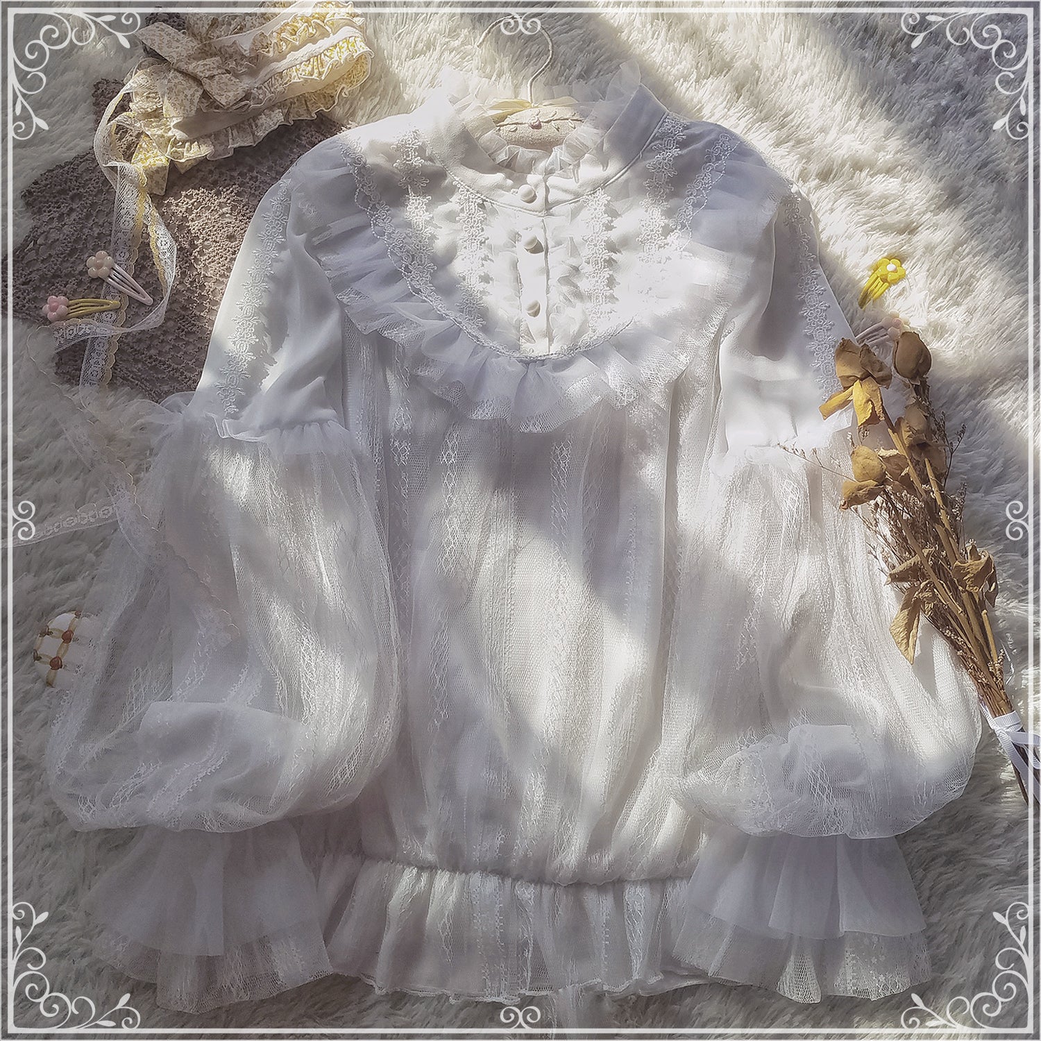 Alice's Cherry - Plus Size Lolita Shirt Chiffon Blouse