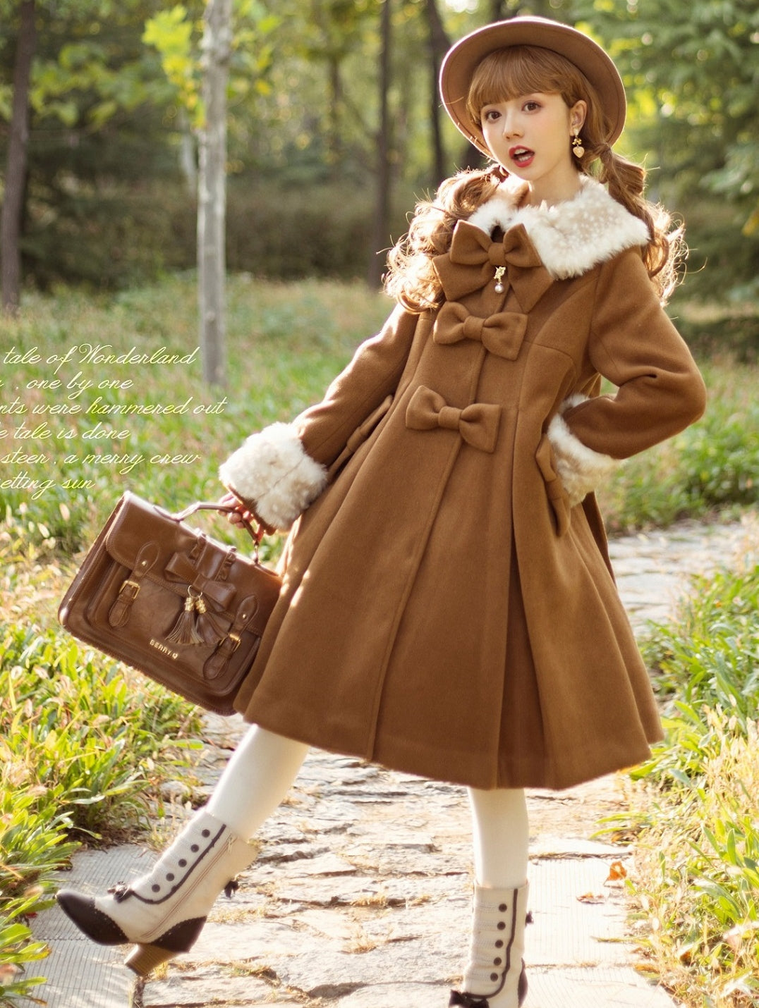 Winter Lolita Coat Wool Bow Overcoat