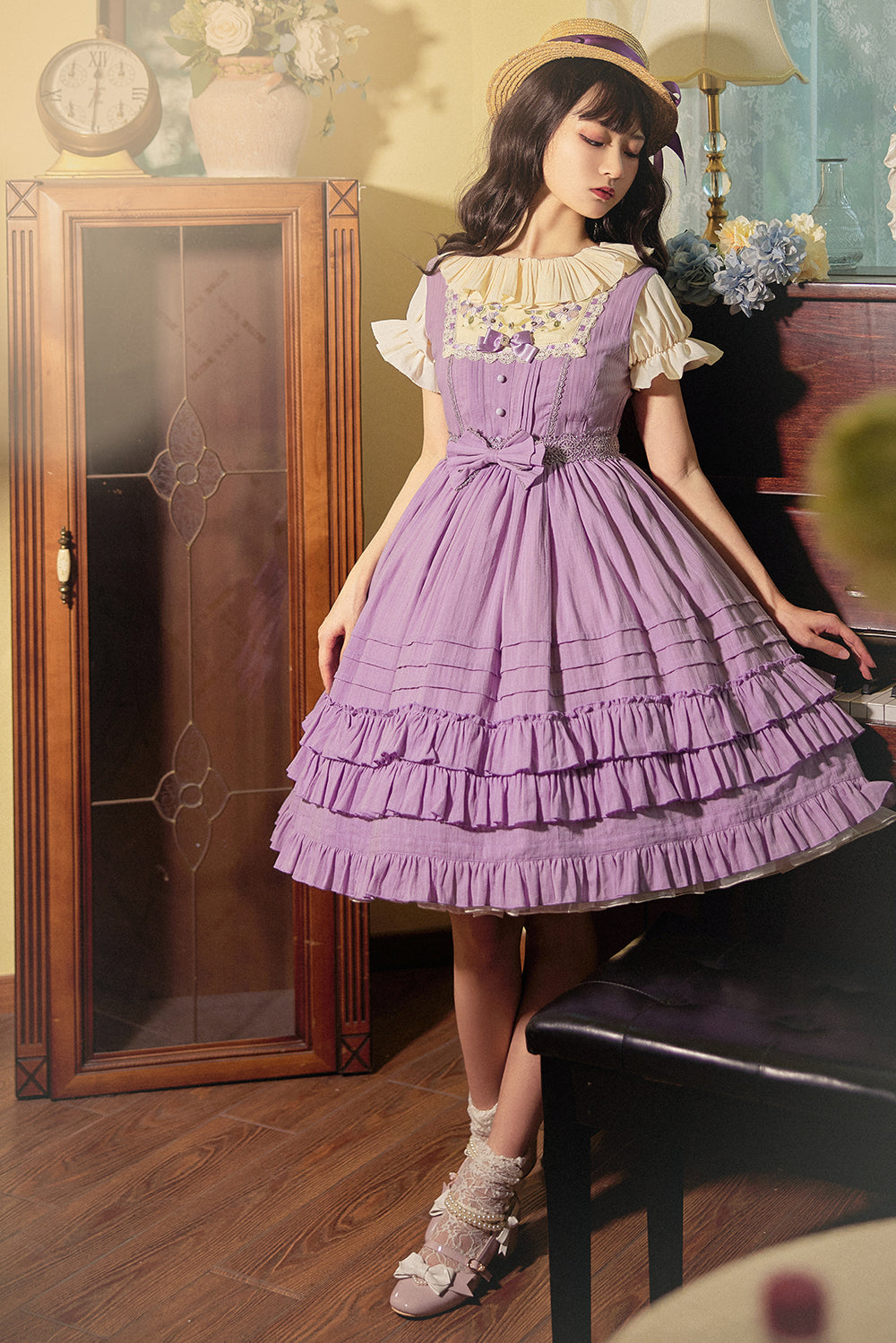 Nelly Girl - Cotton Summer Lolita JSK Dress with Embroidery