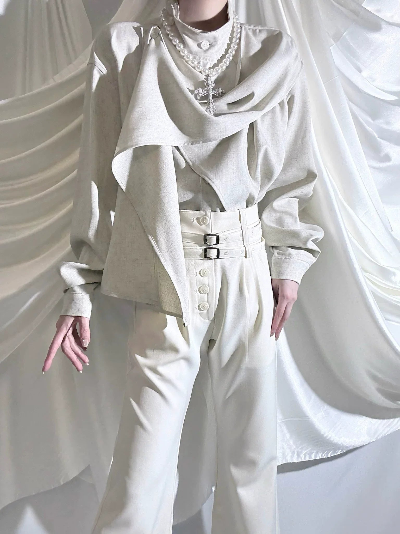 Winter Ouji Fashion Shirt & Pants, Cowl Neck Style