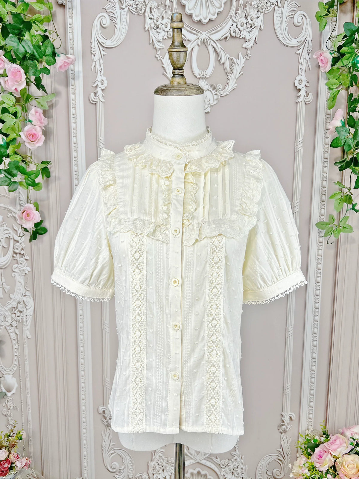 Sweet Lolita Blouse Cotton Summer Short Sleeve Shirt