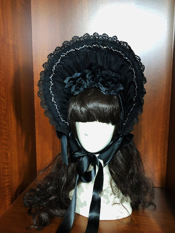 Gothic Lolita Velvet Half Bonnet