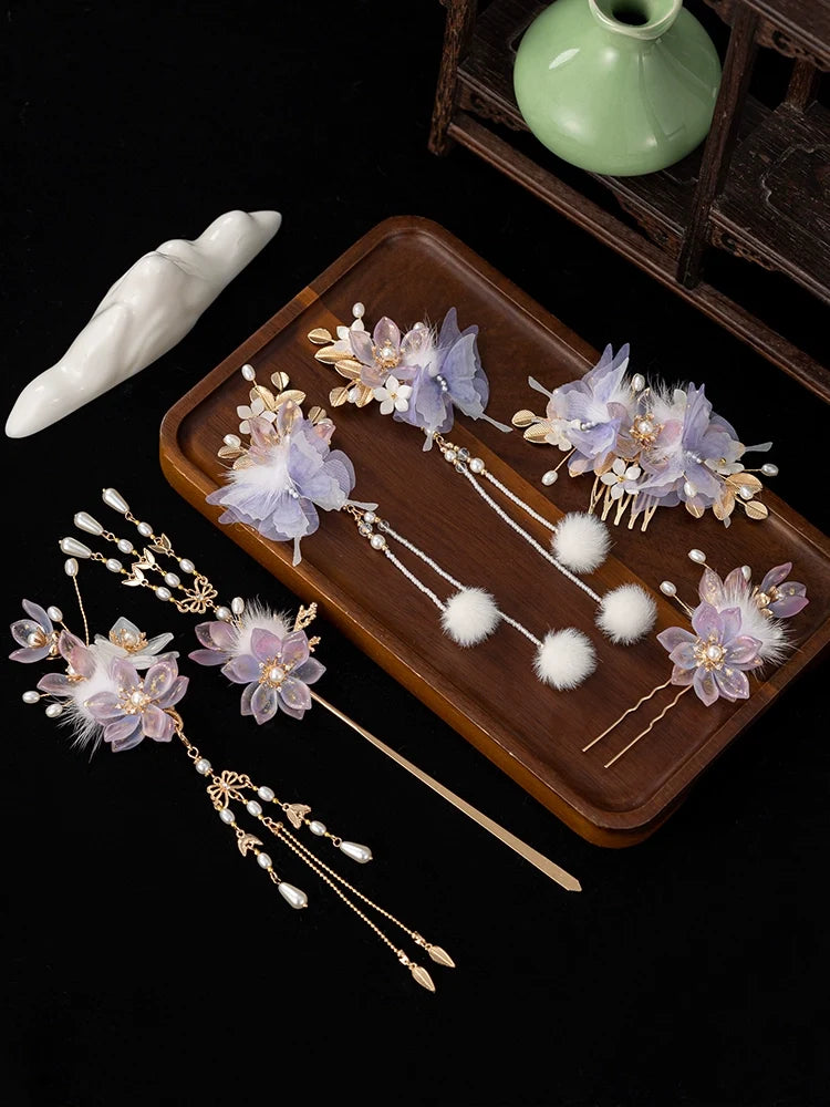 Hanfu Hair Accessories Set: Edelweiss