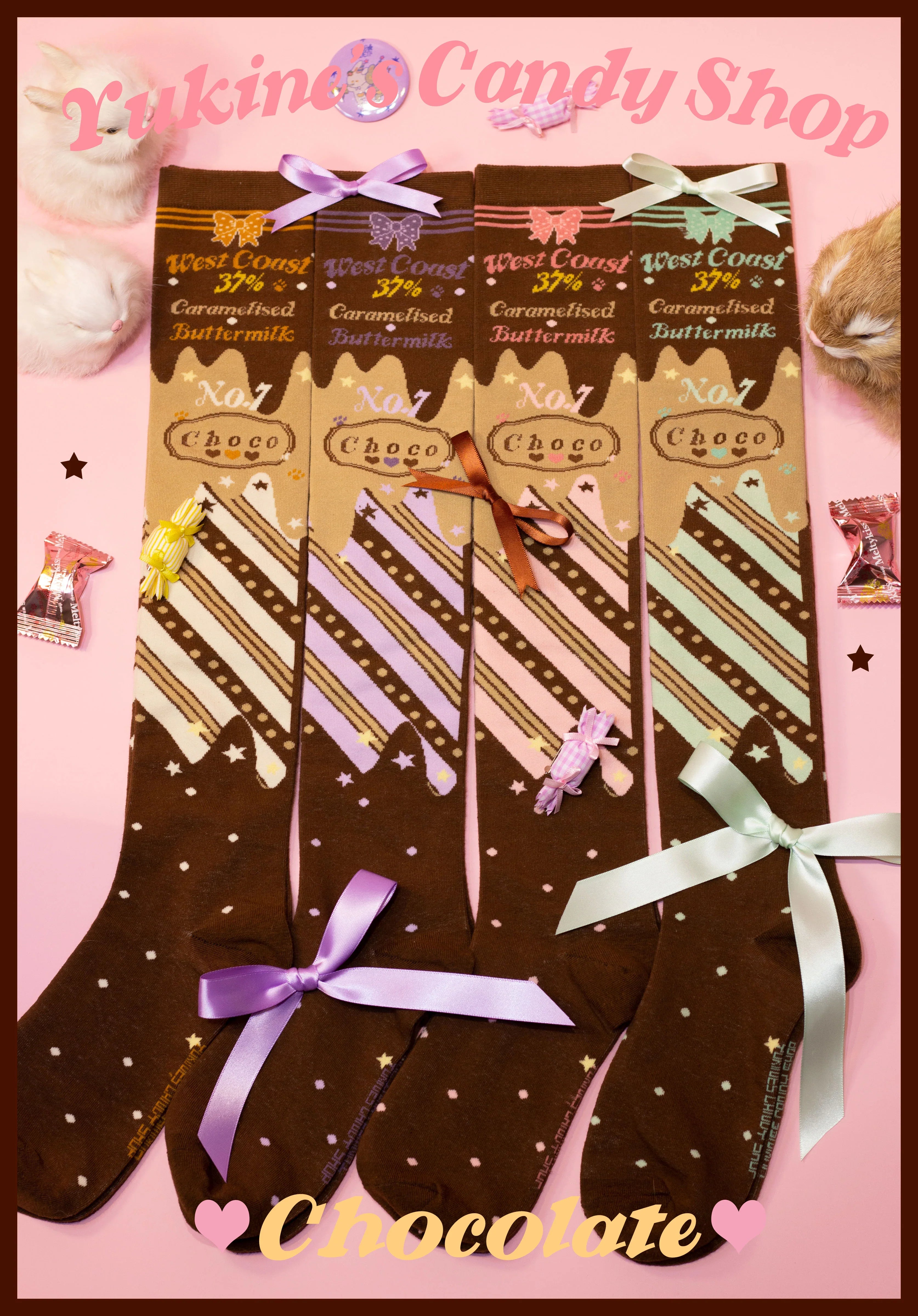 Kawaii Lolita Chocolate Color Cotton Socks