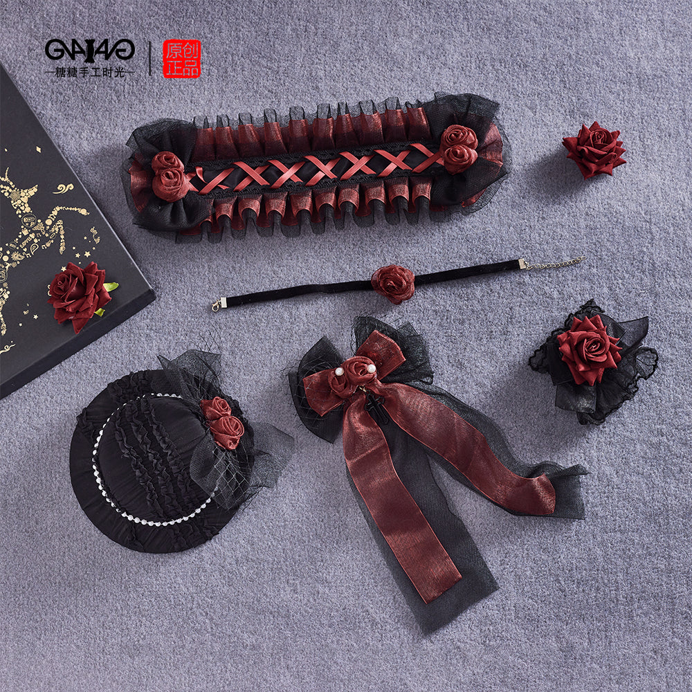 Gothic Lolita Burgundy Hair Accessory