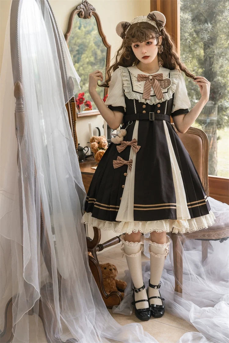 Chocolate Workshop - Elegant Lolita OP Daily Short Sleeve Dress