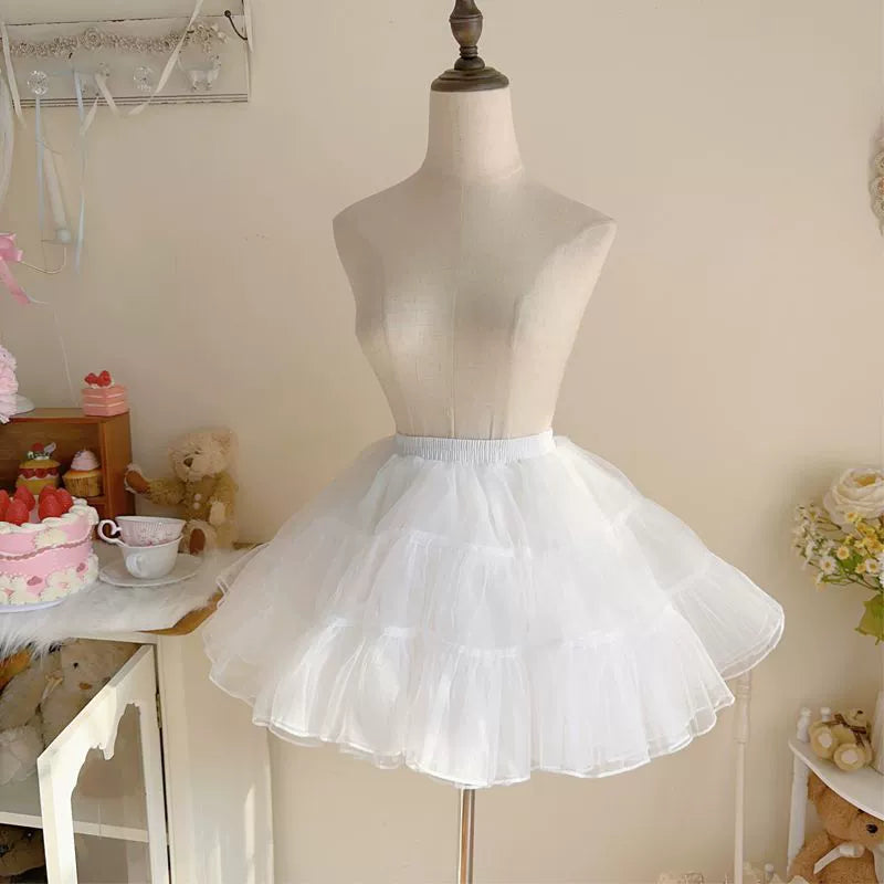 Daily Lolita Petticoat 13.8" (35 cm), White Short Soft Yarn Pannier