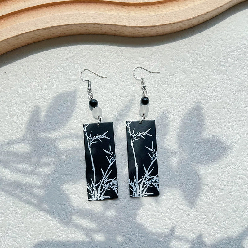 Chinese Bamboo Motif Earrings | Hanfu Jewelry