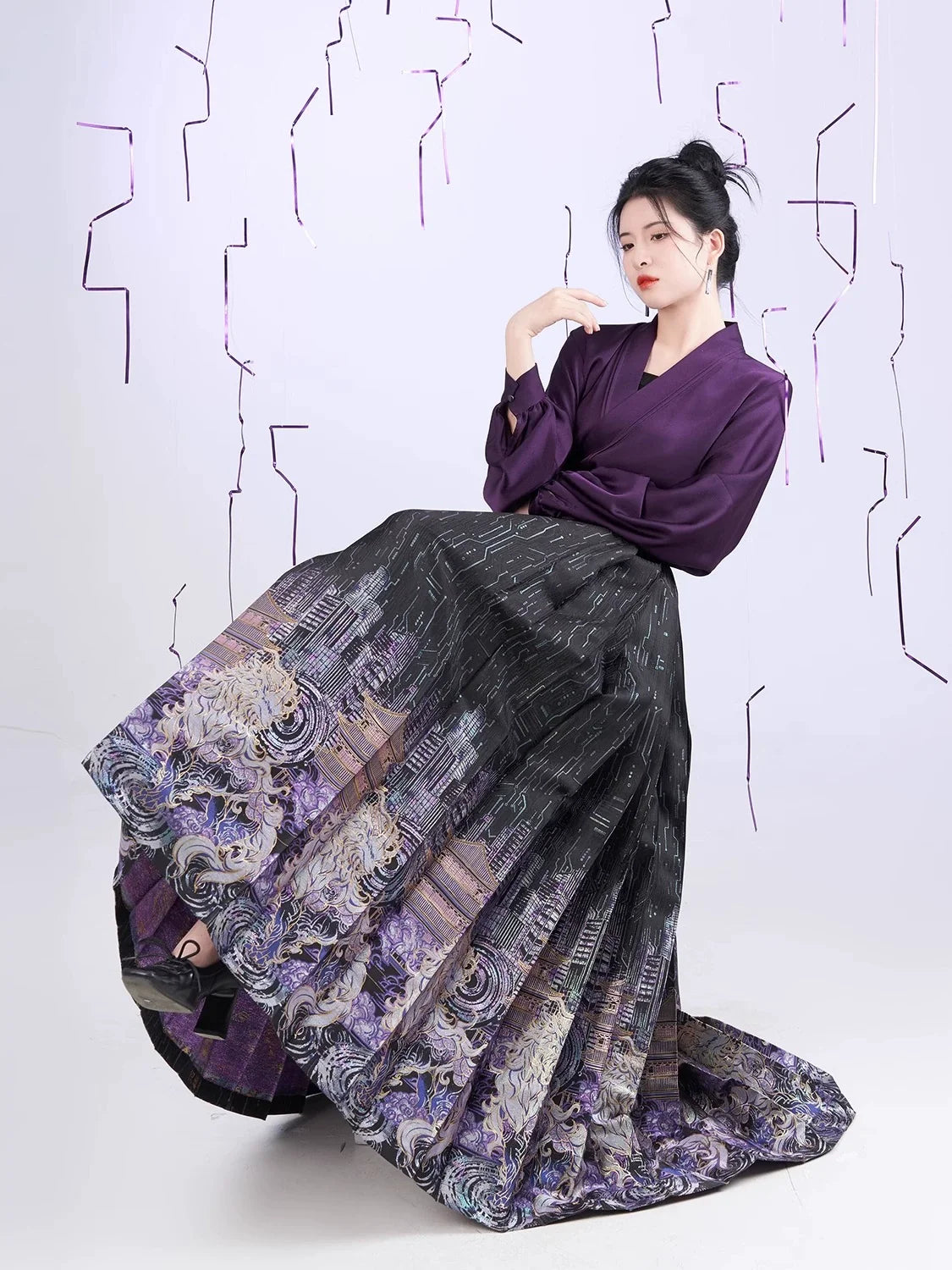 Chinese Blouse & Mamian Skirt Outfit | Cyber Kirin 赛博麒麟