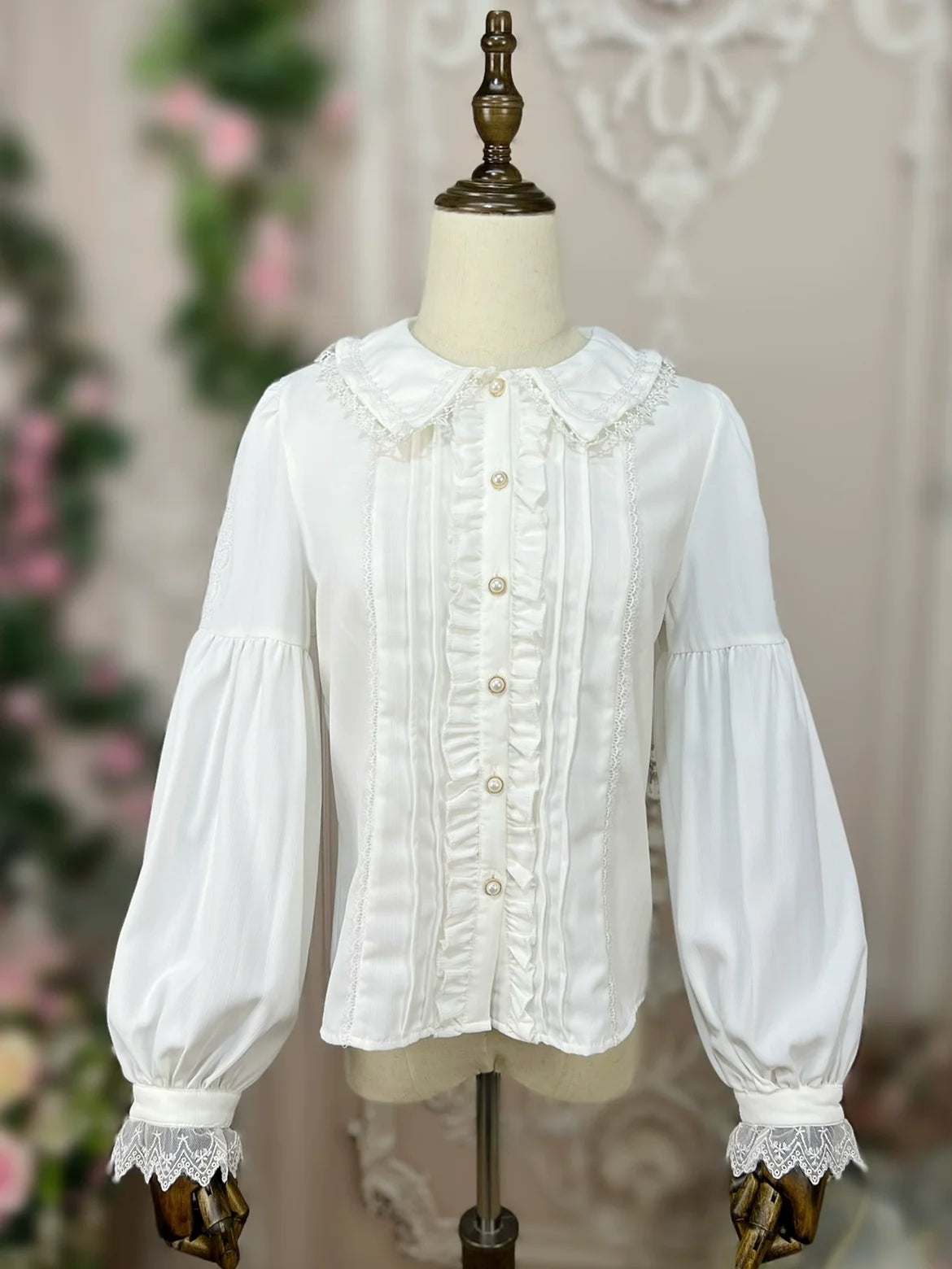 Sweet Lolita Blouse Winter Doll Collar Shirt Long Sleeve Fit Top