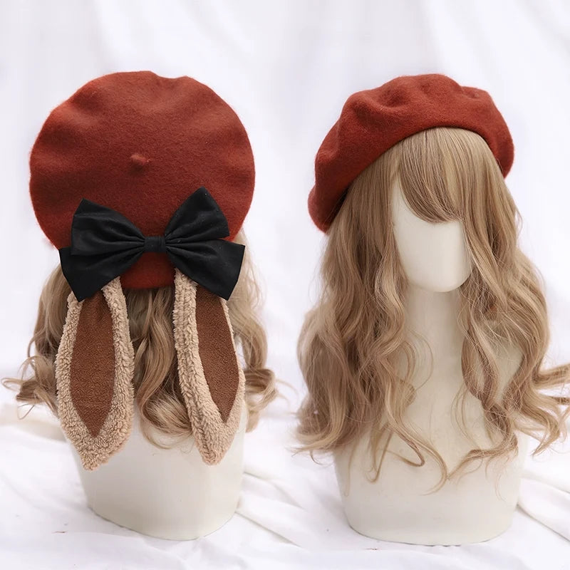 The Accessories' Story - Kawaii Lolita Beret, Detachable Bunny Ears & Bow