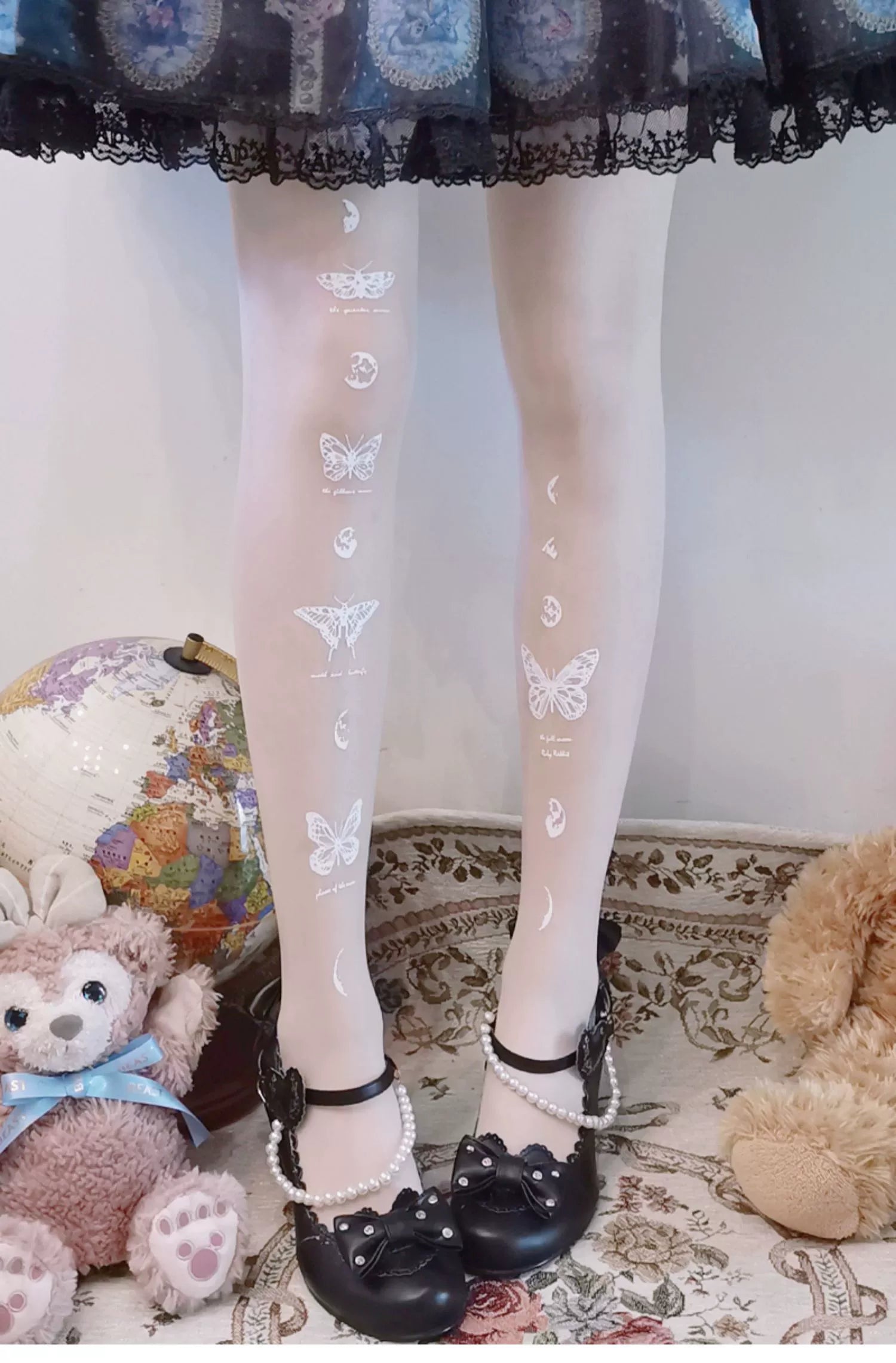 Butterfly Printed Pantyhose, 20D/120D Thickness