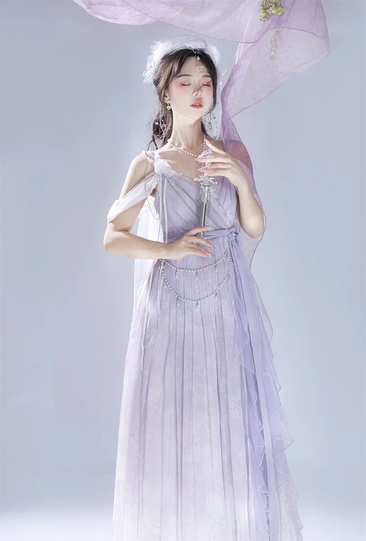 Han Lolita Dress Side Slit Purple JSK Dress