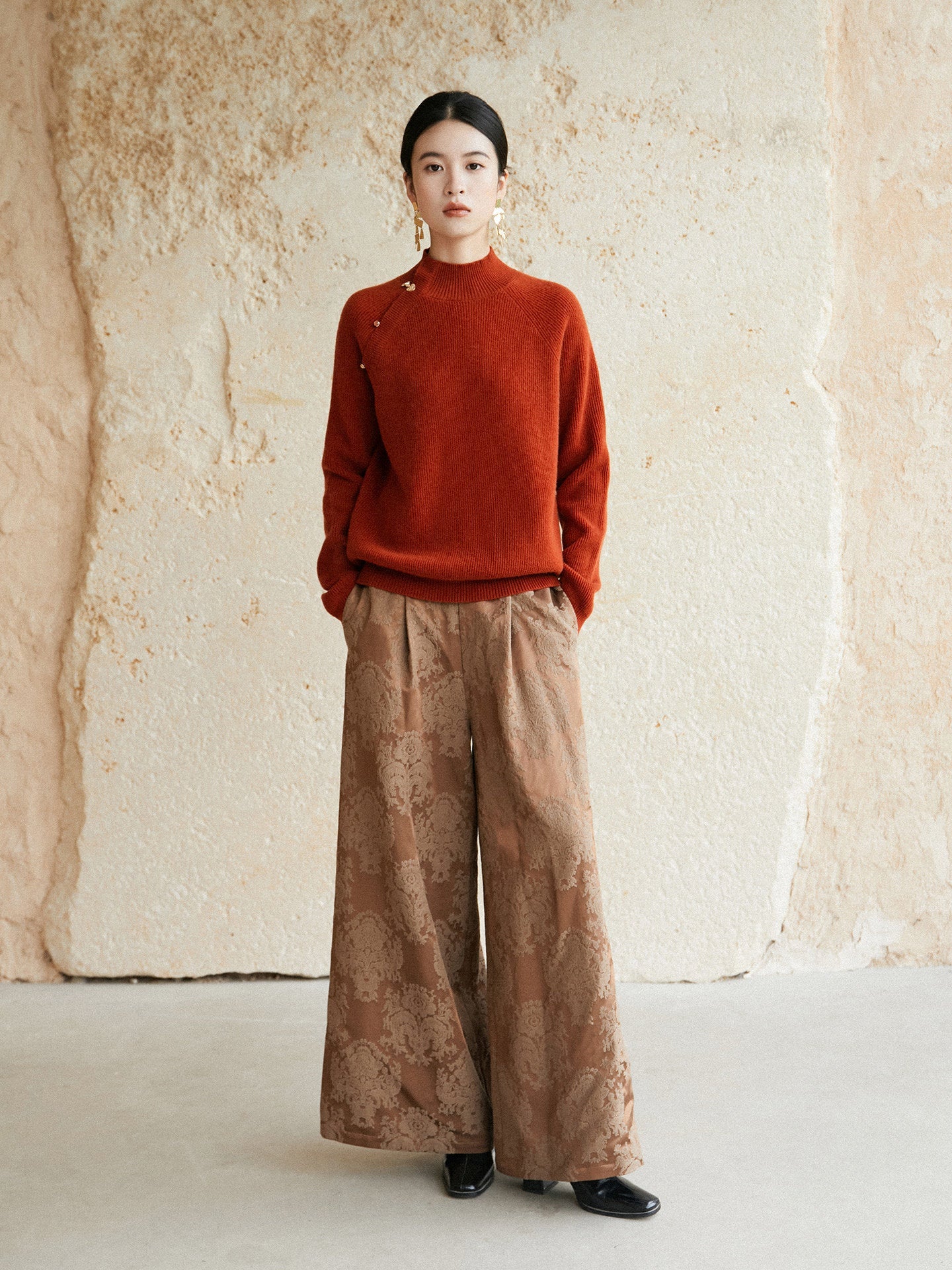 New Chinese Style Wool Knitted Sweater - Wanyu 绾玉