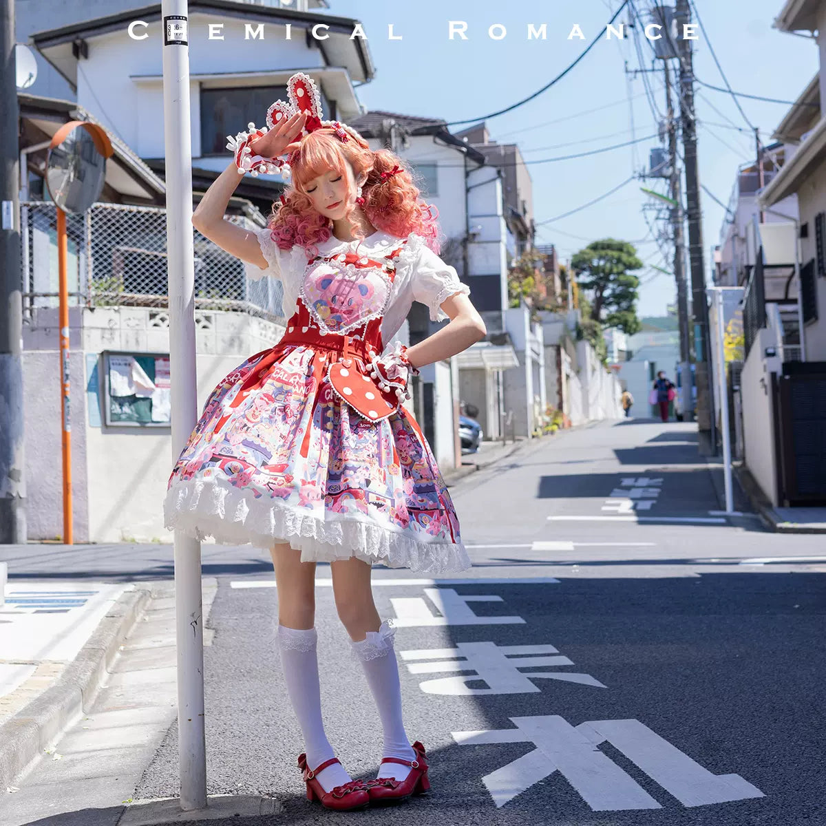 Sweetheart Doll Machine - Sweet Lolita Printed Salopette