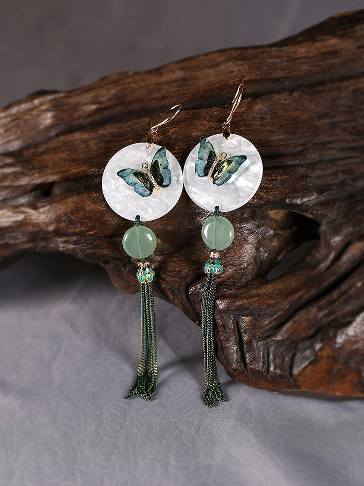 Moon and Butterflies Earrings | Cheongsam Jewelry