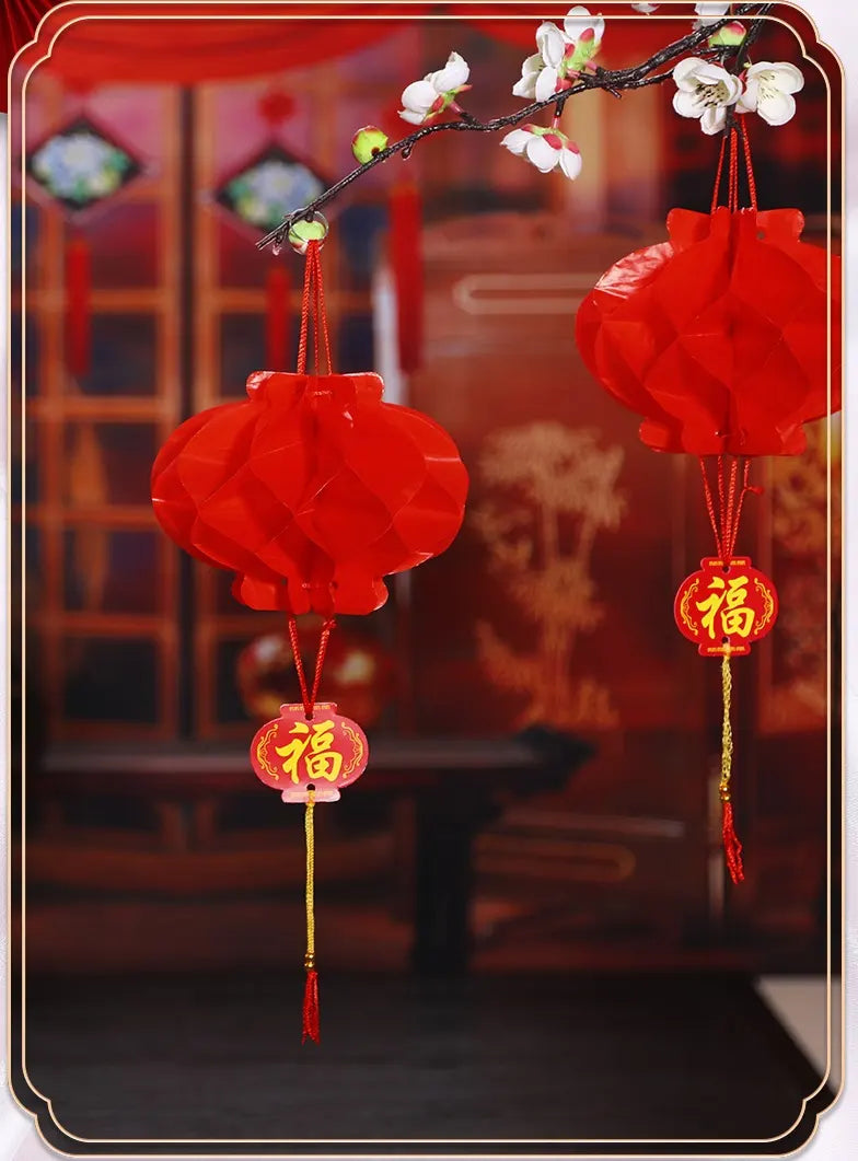Small Red Honeycomb Paper Lanterns