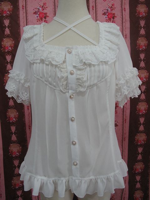 Square Collar Chiffon Lolita Loose Blouse