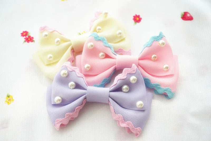 Sweet Lolita Pearl Hair Clip Ice Cream Color Side Clip