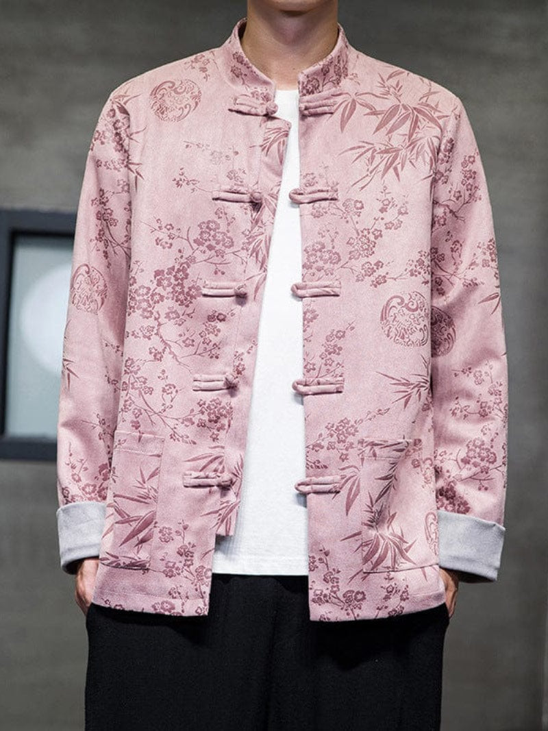 Bamboo pattern, Suede fabric Chinese Tang Suit Jacket
