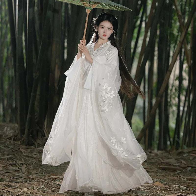 White Flowing Song Dynasty Hanfu Dress | Moonlight