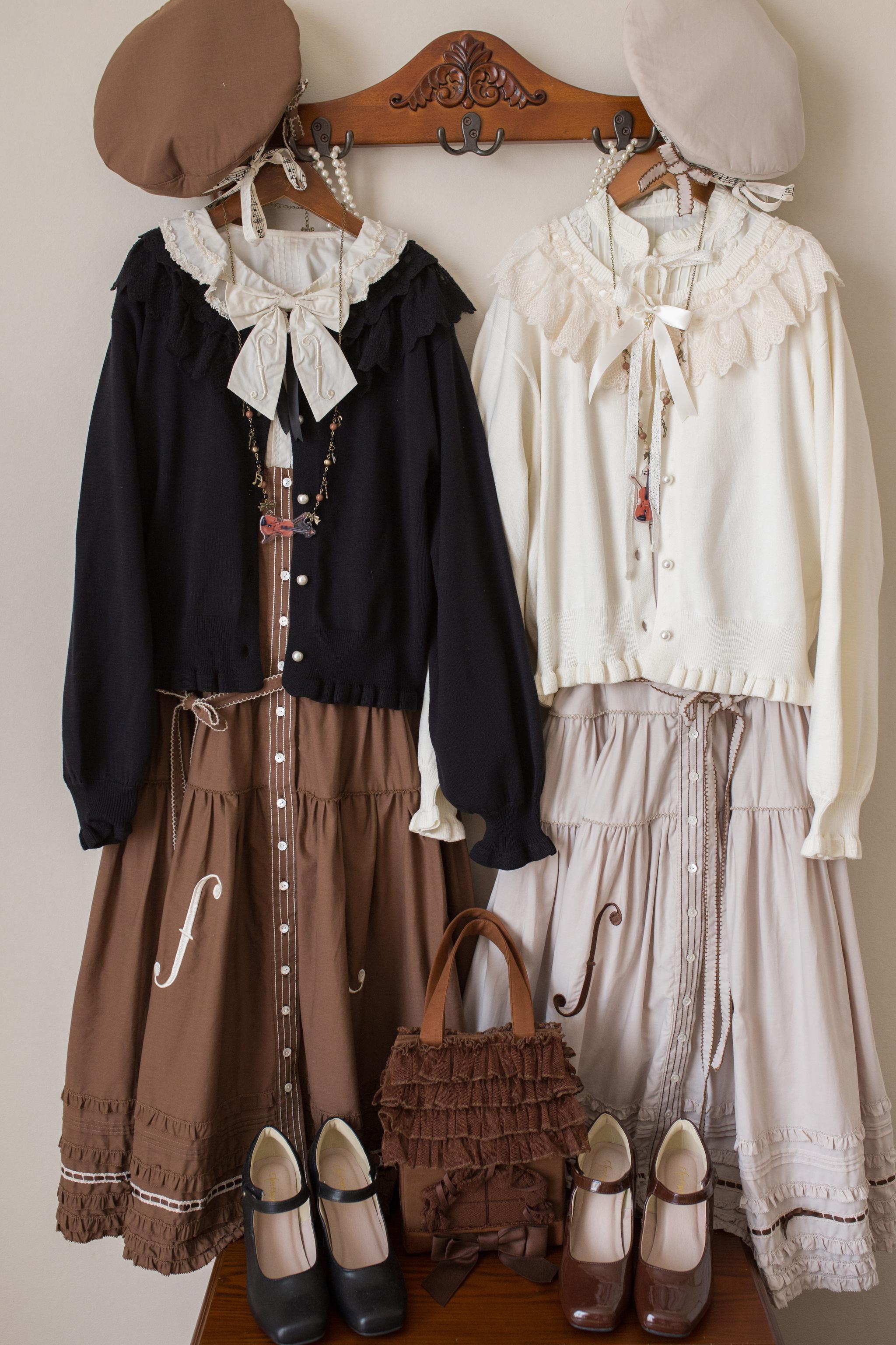 Graceful Dream - Retro Kawaii Lolita Sweater Cardigan, Ruffled Lace Neckline