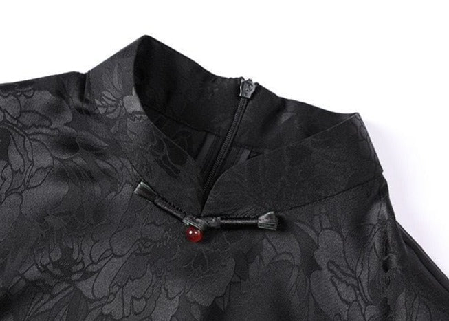 Chinese water painting pattern, long A-line Cheongsam