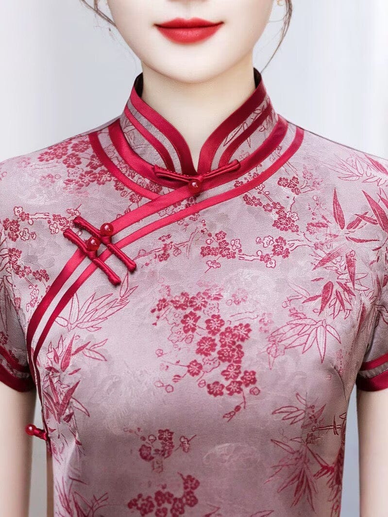 Graduations Grey-red Long Cheongsam