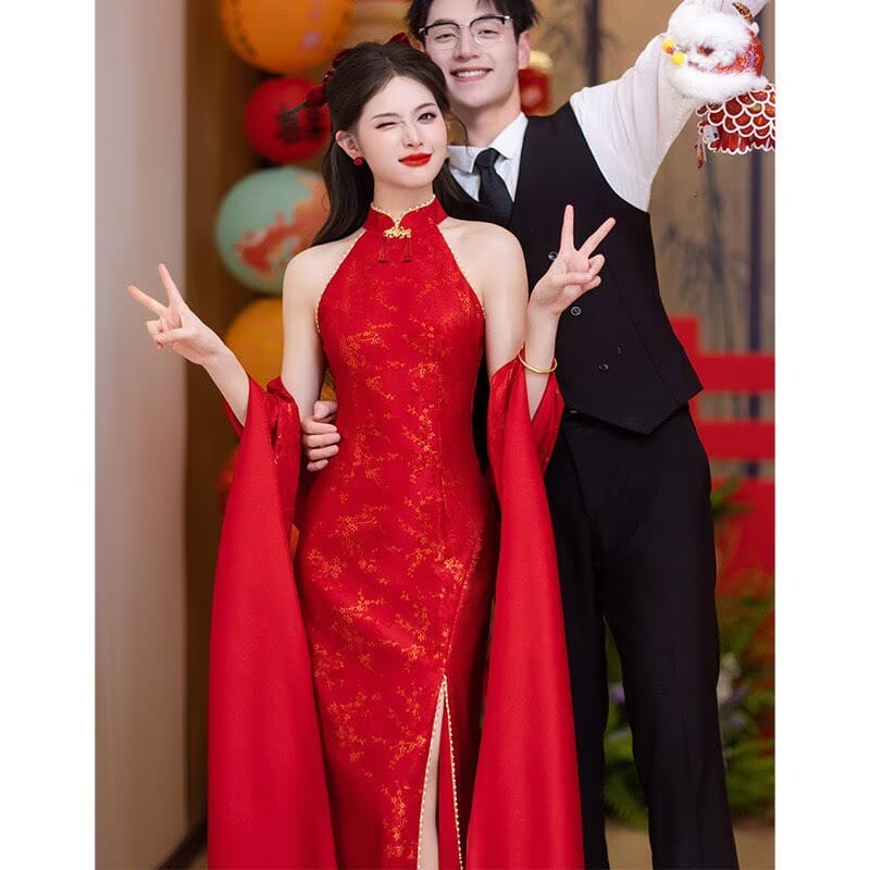 Elena Graceful Tea Ceremony midi Cheongsam Set