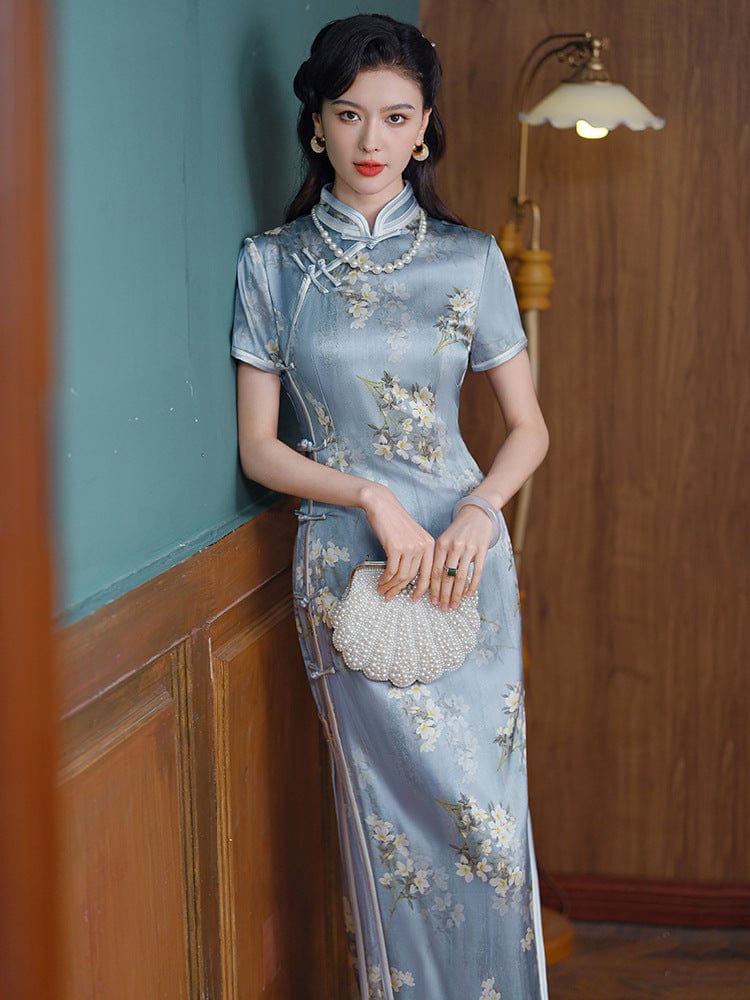 19 mome mulberry silk, high-end long Cheongsam