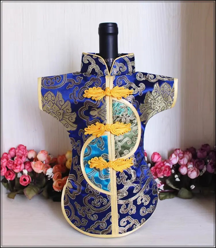 Traditional Chinese Tang Suit Brocade Wine Bottle Cover