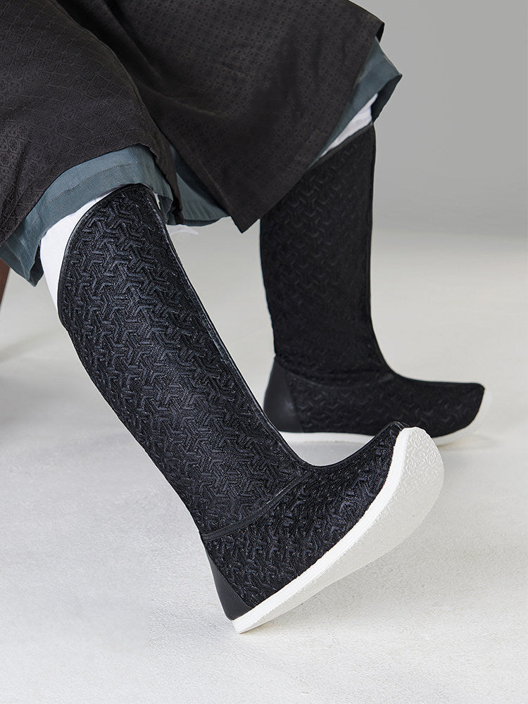 Breathable Mesh Chinese Boots for Men – Lightweight Hanfu Footwear for Summer Events & Cosplay