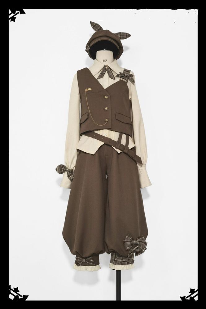 Secret Morning Post - Coffee Retro Ouji Fshion Vest Set