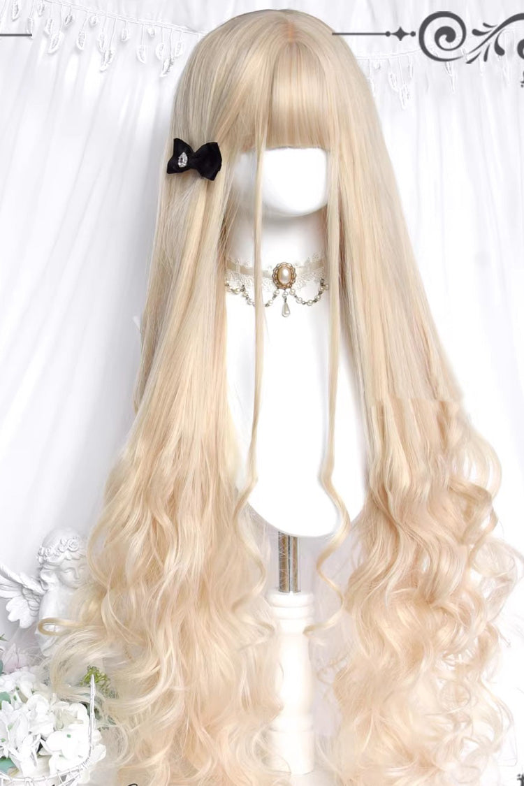 Pearl Beige Hanayome Sweet Gorgeous Long Big Wavy Curly Lolita Wig