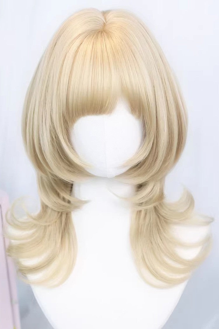 Outward Curl Light Wispy Bangs Sweet Lolita Wig 2 Colors