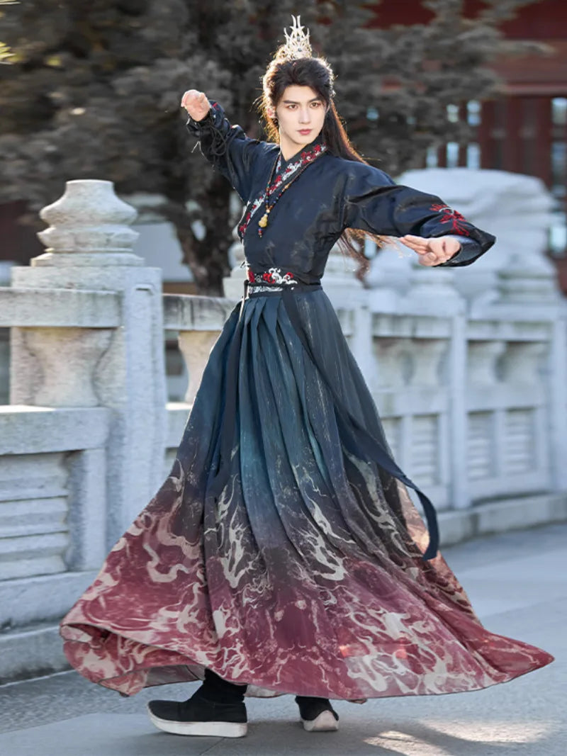 Chinese outfit male embroidered Hanfu costume for performance and cosplay