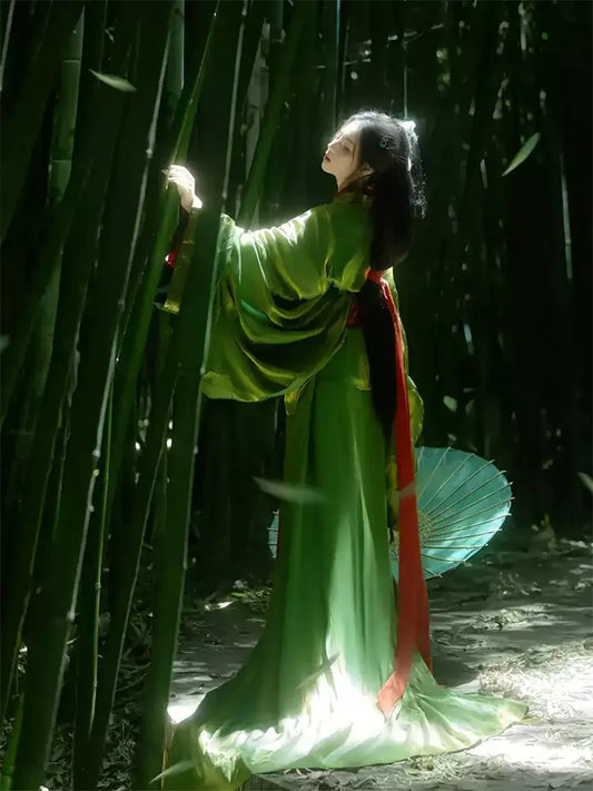 Chinese Traditional Hanfu Dress | Red Warring States Robe Revival Straight Hem