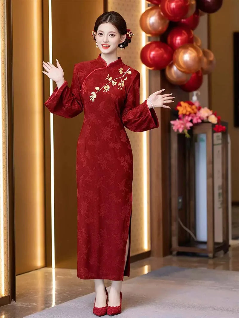 Chinese Wedding Qipao | Stunning Red Cheongsam Bridal Dress for Ceremony