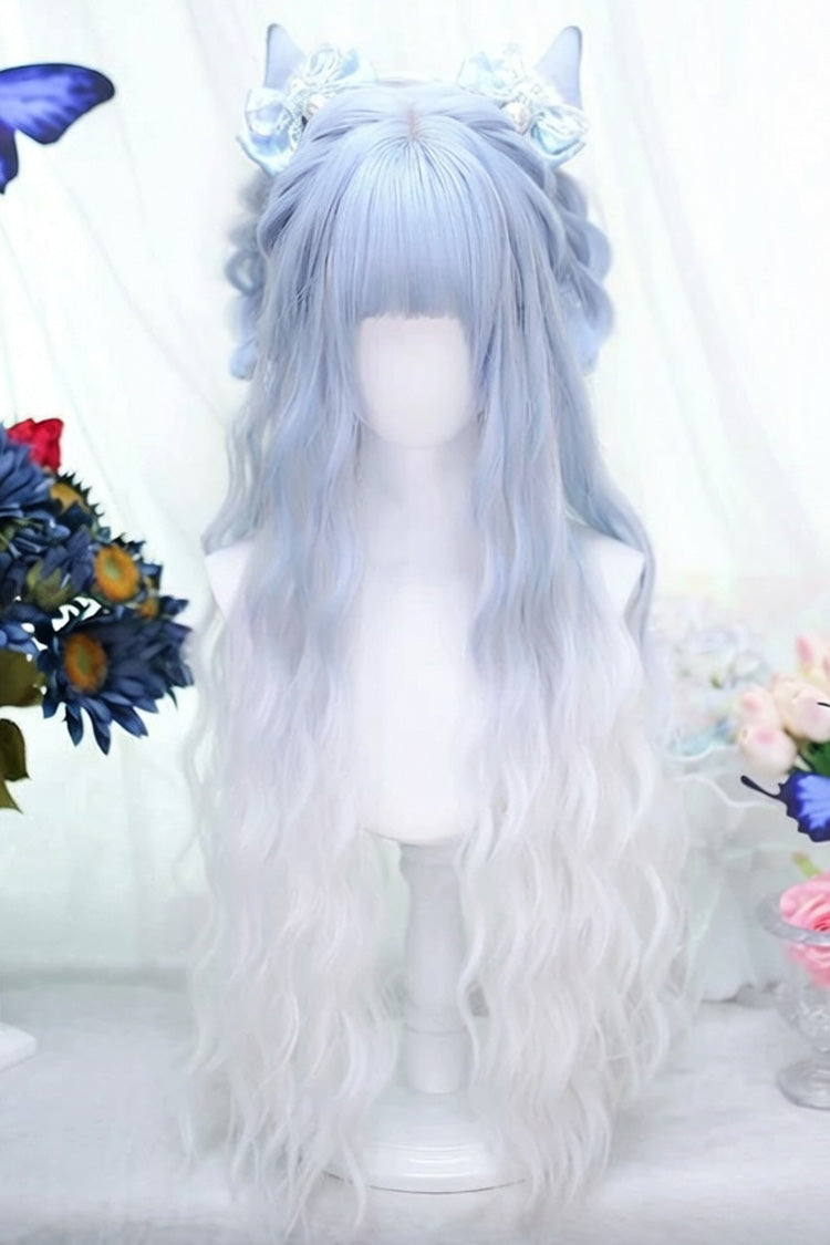 Blue Ombre Water Ripple Texture Long Wavy Sweet Lolita Wig
