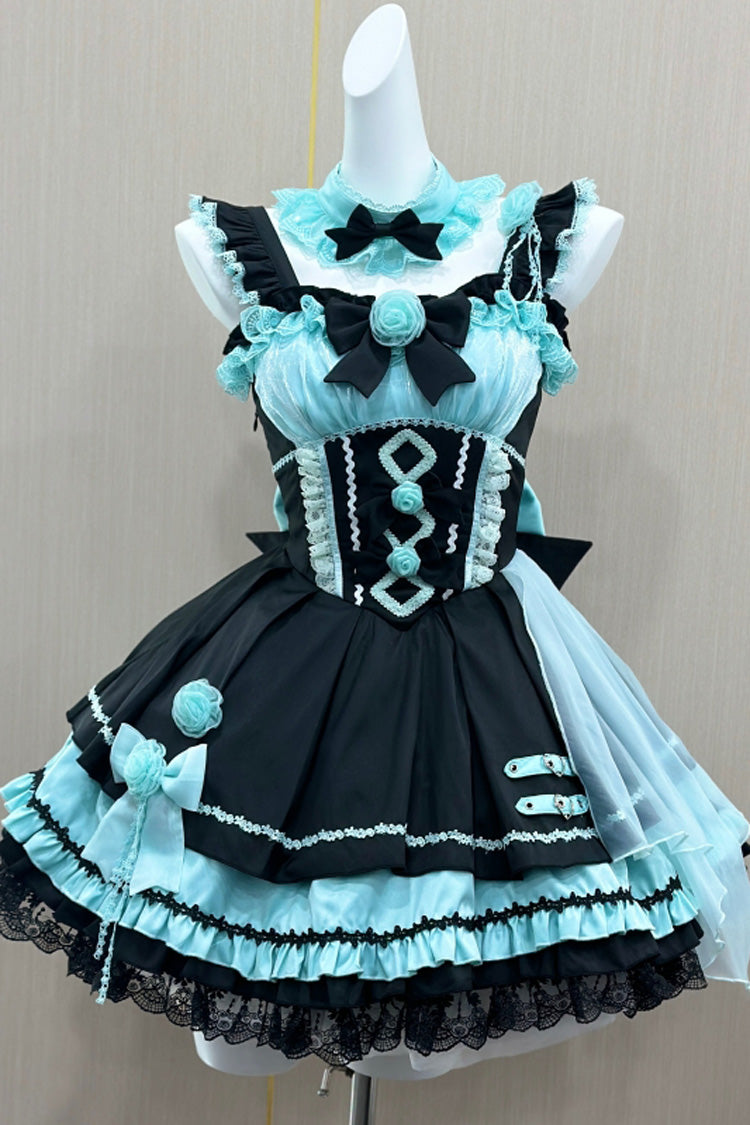 Shadow Rose Sleeveless Multi-layer Ruffle Bowknot Stitching Gothic Lolita Jsk Dress 5 Colors