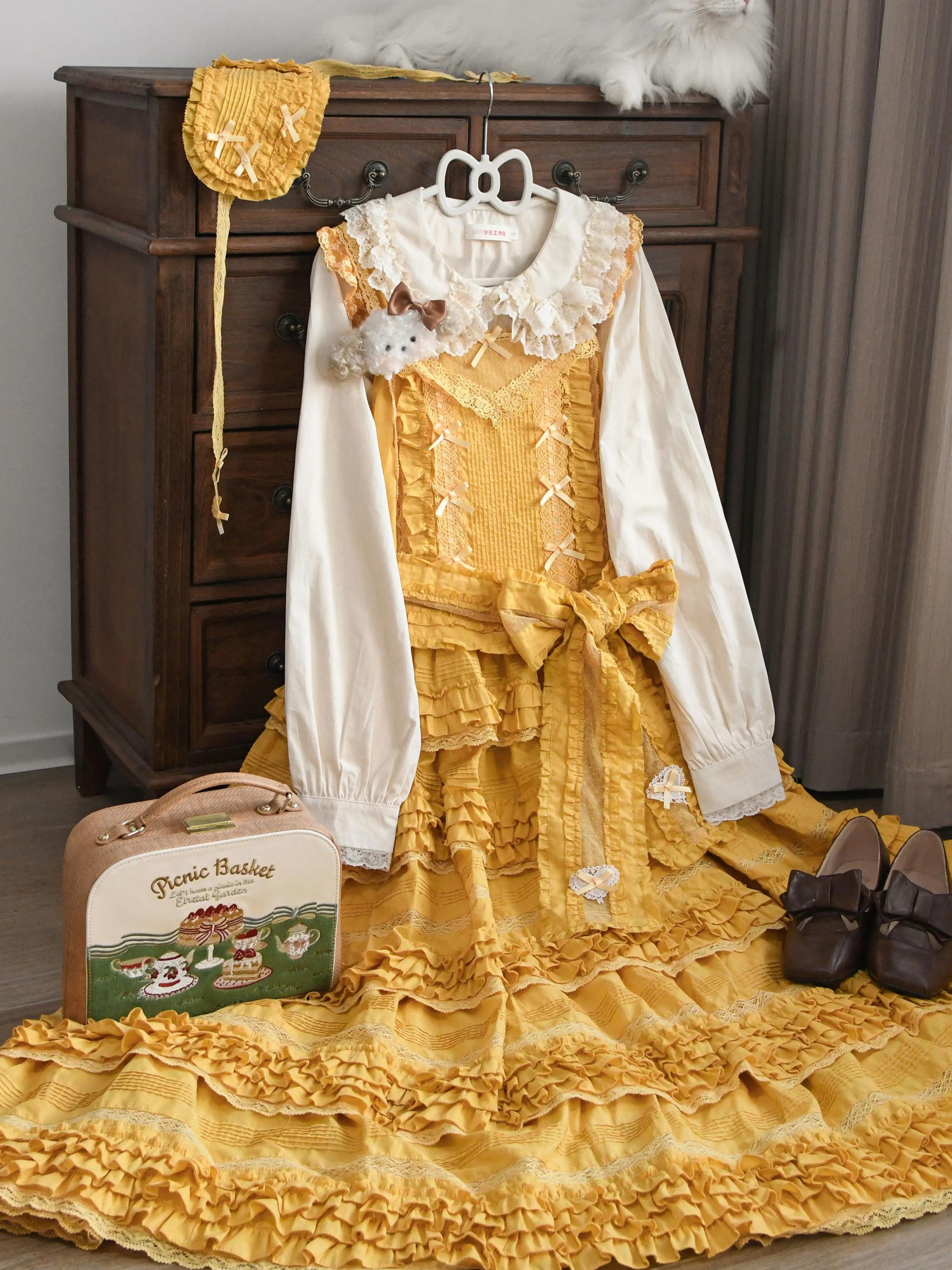 Half Sugar Milk Cake - Kawaii Lolita Blouse Peter-pan Collar and Puffy Sleeve Shirt