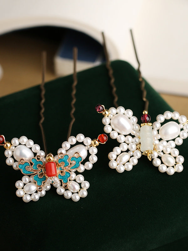 Fashion Hanfu Handmade Hanfu Cute Hair Clips Small Butterflies Cute Hairpins